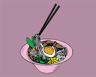 Ramen Yum Yum food illustration ramen illustration