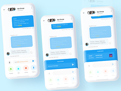 A chat based savings circle app chat app clean ui design financial technology fintech fintech app keyboard ux mobile finance mobile money transfer mobile transactions mobile ux product design savings app savings cycle send money app ui uiux user experience ux