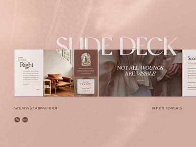 Webinar Health Slide Deck branding branding identity business course design graphic design marketing mindulness online course pink layout powerpoint presentation slide deck social media webinar webinar slides wellness
