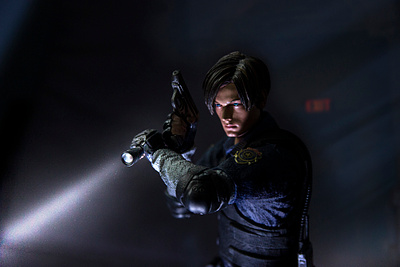 Leon Kennedy Statue • Toy Photography 1990s 90s digital photography game leon kennedy nostalgia photography playstation resident evil resident evil 2 toy toy photography video game