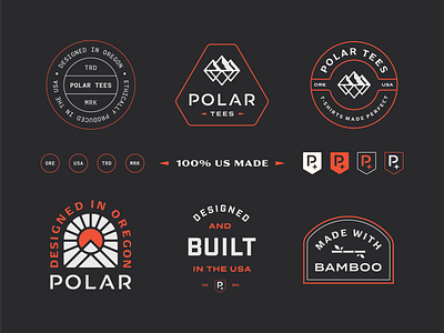 Polar Tees apparel badge brand circle crest flash glacier icon iconography illustration logo logomark logotype mountain north outdoors shirt star typography