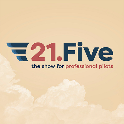 21.Five Podcast Rebrand aviation brand branding clouds design graphic design logo pilot podcast podcast cover podcast cover art typography wings wordmark