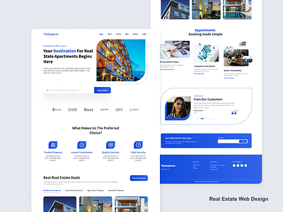 Real Estate Web Design appartments design estate real screens template ui uiux ux web