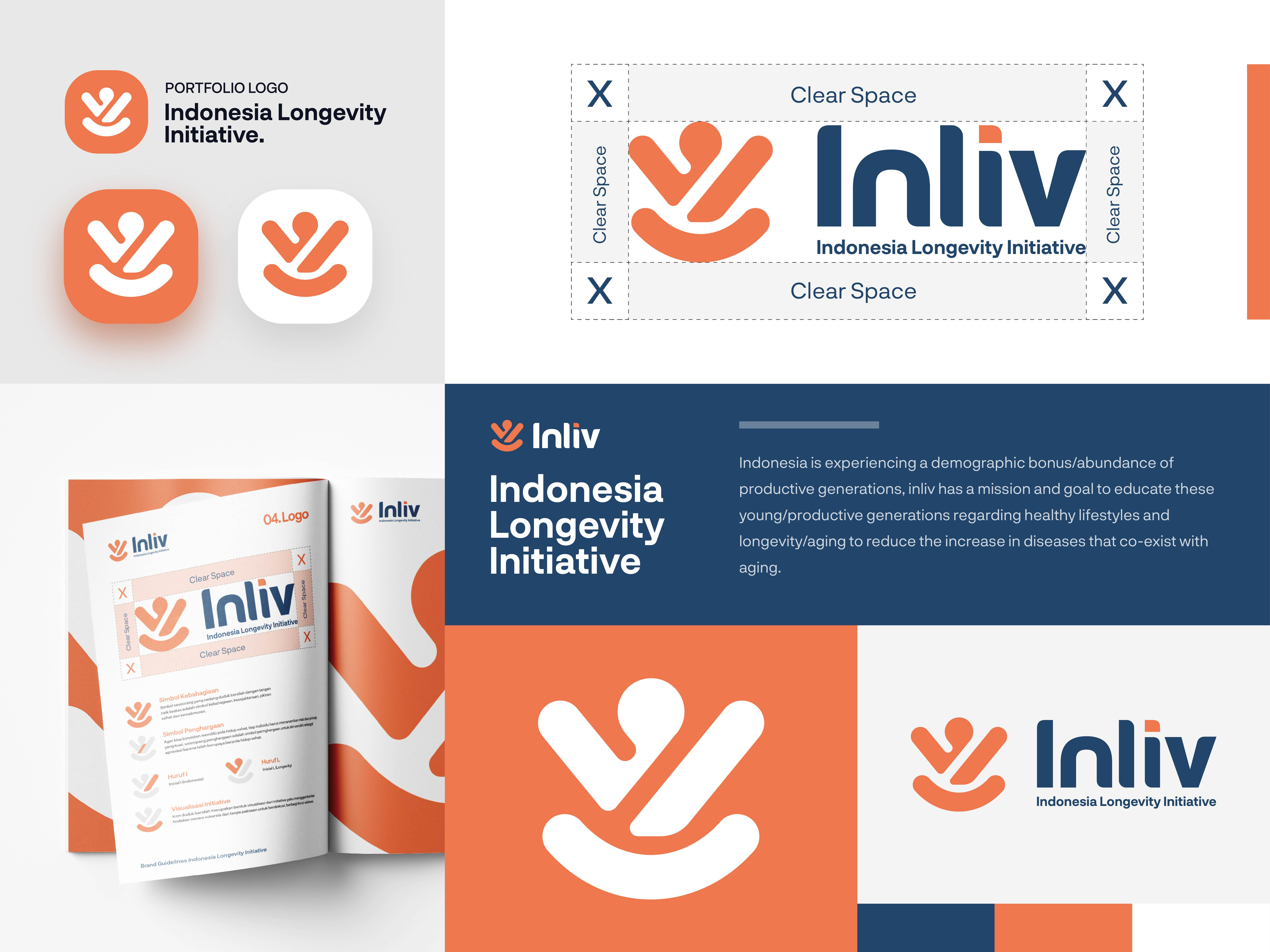 Indonesia Longevity Initiative Logo brand brandguide branding company company logo corporate design health health logo healthy lifestyle hospital logo logo man medic medical logo minimalist logo person yoga