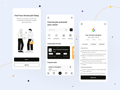 Job Finder Mobile App app design apps ui design filter job job app job apply job filter job listing job search job search app jobs mobile app mobile app design mobile apps navigation ui ui ux walkthrough