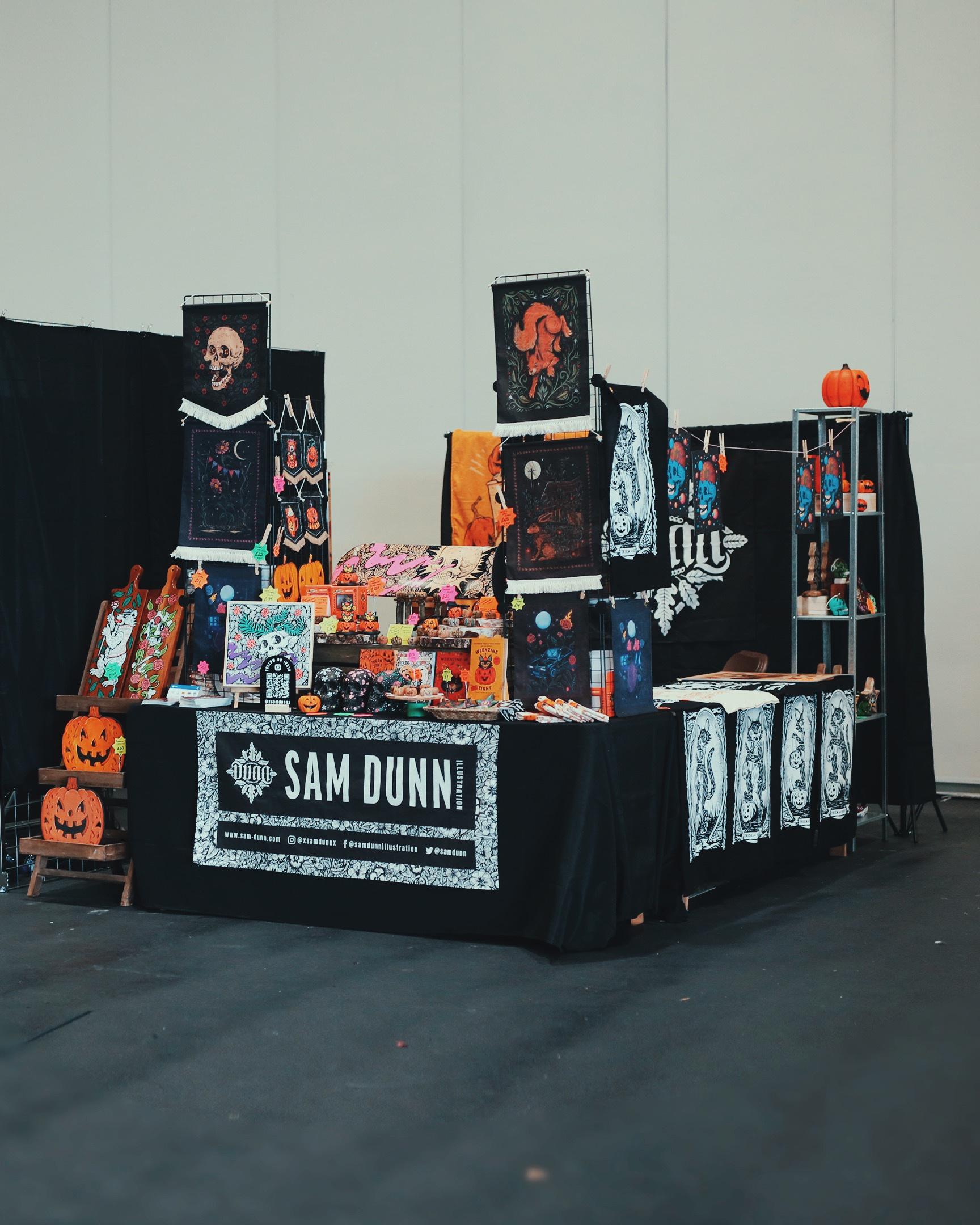 Designer Con art artist alley con convention design drawing halloween illustration market spooky stall