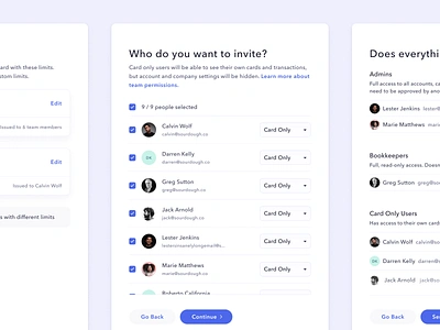 Bulk Onboarding bulk design system figma flow google invite management multistep onboard permissions profiles role settings team users