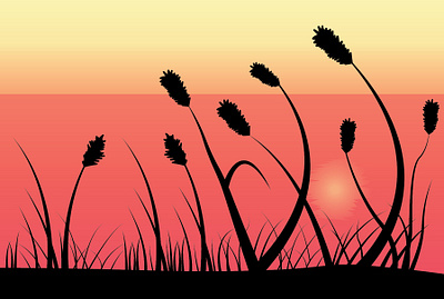 Sunrise through the grass vector design 2d illustration design graphic design grass vector illustration nature vector raster to vector sunrise vector vec vector vector design vector illustration vectorart