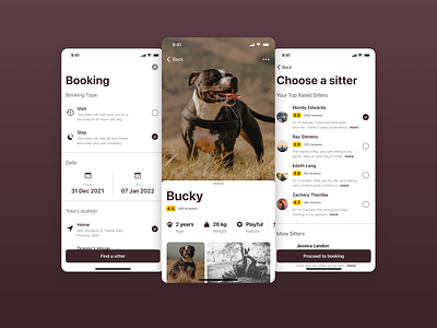 Pet Sitter App Concept app booking branding design dogs glucode ios light mobile pets typography ui ux