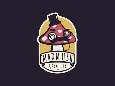 MadMush Creative branding creative design fun hatter illustration logo mad mad hatter mascot mushroom playful unique