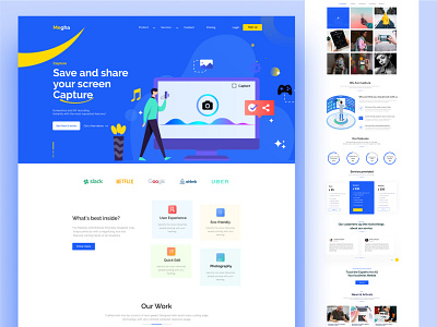 Capture landing page capture home page landing page photography slider studio template ui design ui designer uiinspiration uiux user interface design web design