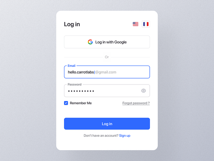 Log in & Sign up screens ( + reset password) by Marina Budarina on Dribbble