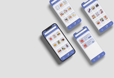 Shop app x UI exploration app application basic blue box branding design detail figma grocery icons image neat photoshop screen shop simple ui ux