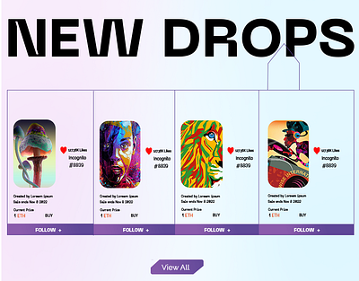 NFT Marketplace Website Mockup bid branding collections creative creativemockup design drop graphic design illustration iota marketplace minting newdrop nft nftnft ui uiux