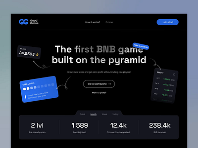 BNB Game - Concepts animation blockchain cryptocurrency dapp dark design development game illustration landing page meta motion nft token ui uidesign ux web3 website