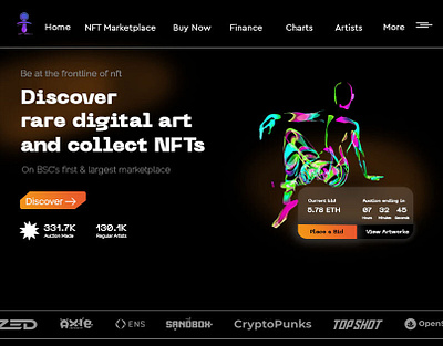 NFT Marketplace Website Design bidding blockchain branding creative creativemockup design drop graphic design illustration iota marketplace minting newmint nft ui uiux