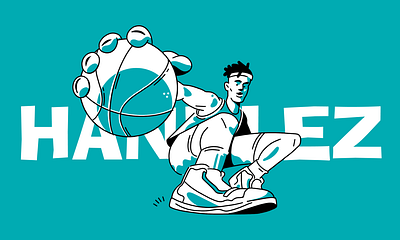Handlez apparel basketball caricature cartoon clothing company graphic design handdrawn icon iconography illustration logo sports typography vector