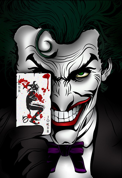 Joker Art 2d ad art card character design face graphic design illustration joker joker art jokercard killer king madness model portrait smile vector