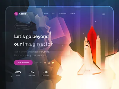 🚀 Space Exploration Website astronaut clean design galaxy hero section illustration landing mars metaverse minimal nasa planet rocket space spacex star ui user interface ux web