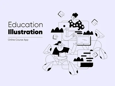 Education: Online Course App appdesign application artwork character character design design digital illustration dribbble education flatdesign illustration illustration art illustrator landing onboarding online course ui ui design uiux website design