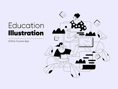 Education: Online Course App appdesign application artwork character character design design digital illustration dribbble education flatdesign illustration illustration art illustrator landing onboarding online course ui ui design uiux website design