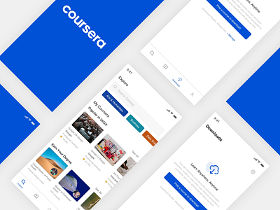 Coursera Mobile UI blue course design inspiration mobile ui