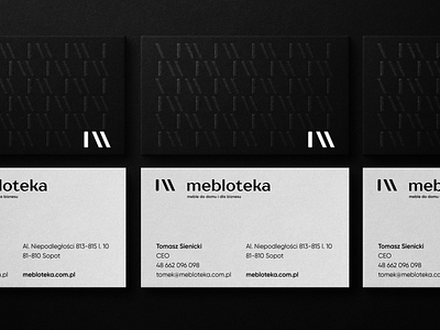 Mebloteka black businesscard car dark heksagraf id key visual logo minimal pat tern