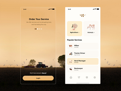Agriculture App adobe xd agricultrue android brown clean design farm farmer farming ios ios app mobile design modern order service app ui ux