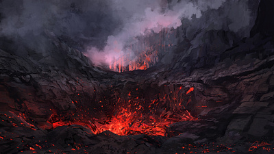 Lava Lake environment lake landscape lava magma rocks