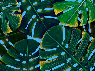 Leaves patter I - Monstera deliciosa botanic botanical digital art digital drawing digital illustration illustration leaf leaves monstera monstera deliciosa plant plant illustration procreate