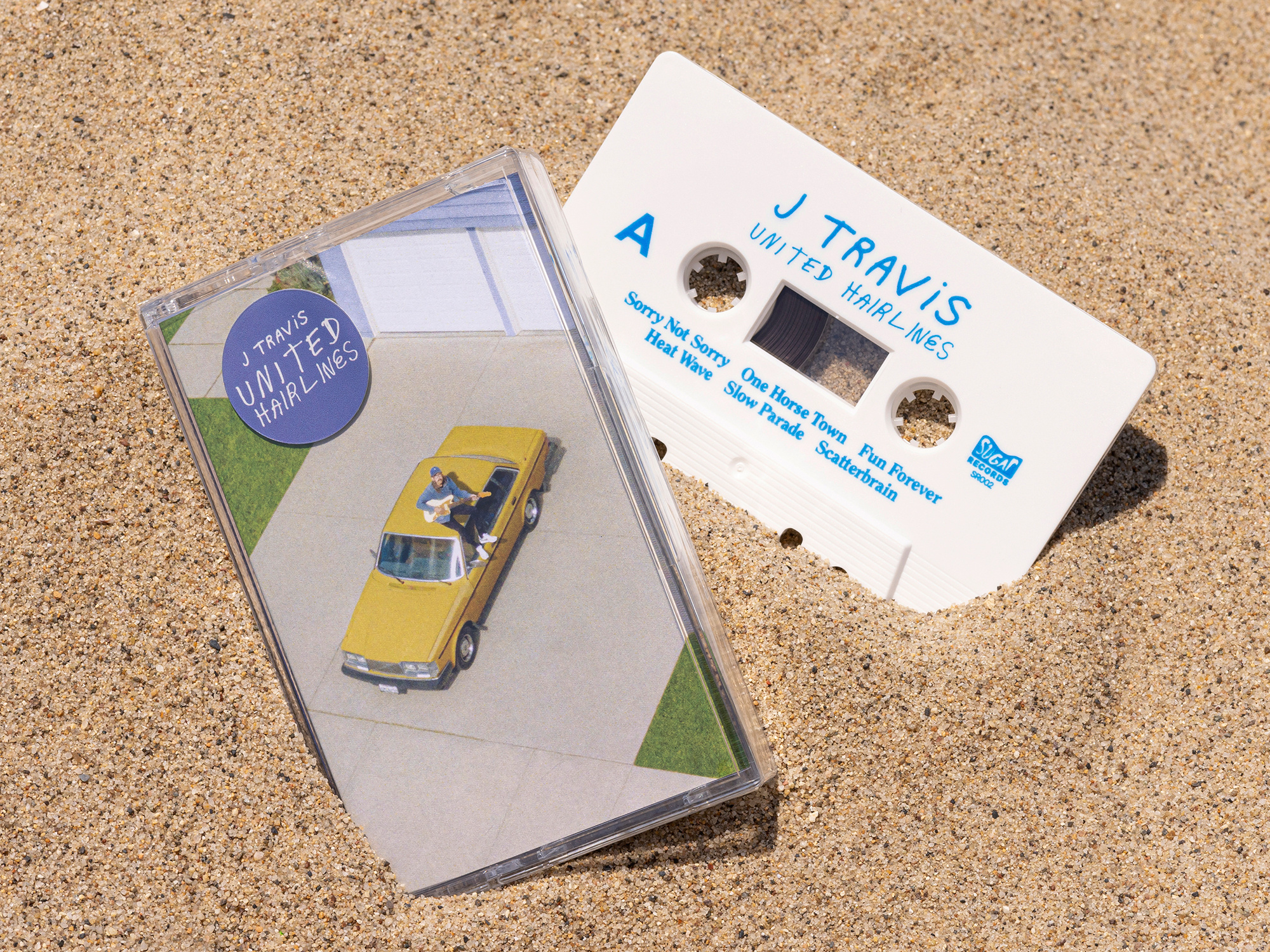 J TRAVIS — UNITED HAIRLINES Cassette Tape album analog artwork cassette cassette tape color design drone graphic design illustration los angeles music photogra photography type