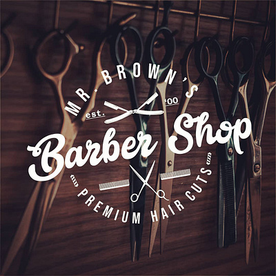 Mr. Browns Barber Shop Logo Concept art artwork branding design graphic design illustration logo vector