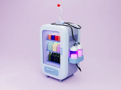 I needed to vend. 3d blender candy illustration pastell vending machine