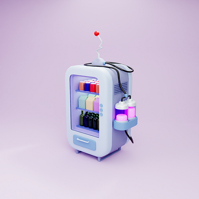 I needed to vend. 3d blender candy illustration pastell vending machine