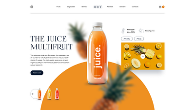 Website design for a business selling freshly squeezed juices b2b branding freshly squeezed juice product promo screen sales ui ux