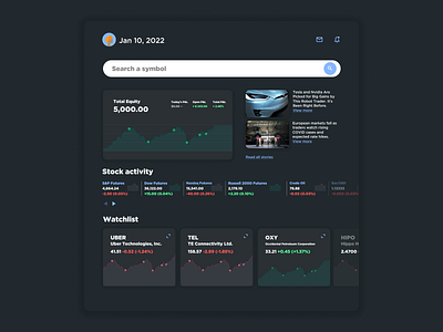 Stock trader Desktop Application figma finance ui ux