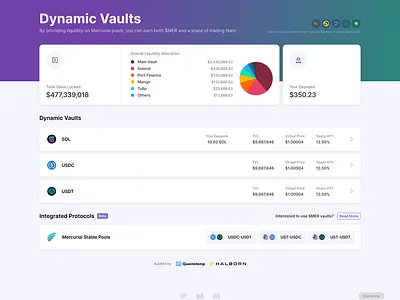 Mercurial Finance - Dynamic Vaults bitcoin crypto defi ethereum nft pools solana swap vaults