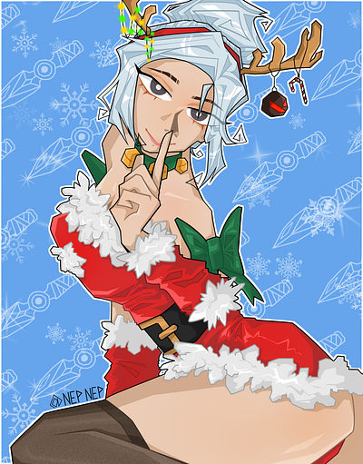 Xmas Jett digital art games illustration jett valorant