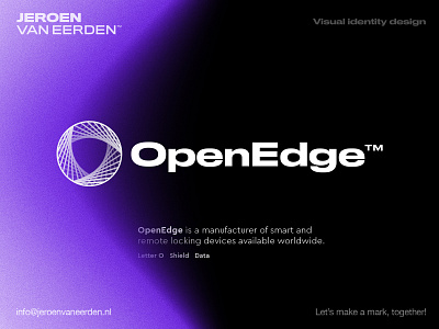 OpenEdge - Logo Design 🛡️ branding creative logo data futuristic lock locked logo logo design logo mark negative space network open open edge protect remote secure security shield tech technology