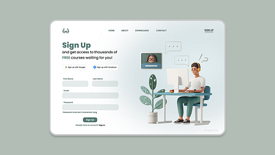 Sign Up Page | Daily UI 001 001 dailyui dailyui001 graphic design landing page design ui ui design ux design web concept design web design webpage design website design