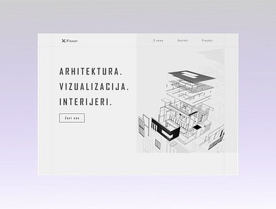 Architectural Landing Page architecture design graphic design illustration landing page minimal ui uiux design ux vector