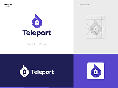 Teleport - logo acquaintance airbnb aleksandrov alexandrov alexandrovi brand branding graphic design home huliganio identity logo logo design logos logotype mark meet portal rent teleport