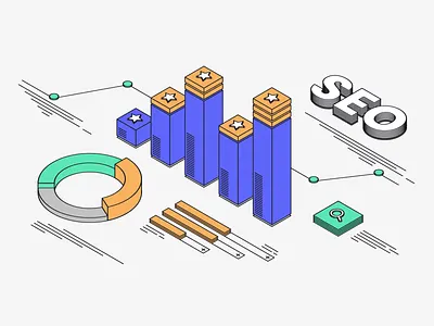 SEO Metrics That Every Expert Tracks blog branding design illustration isometric metrics stat web
