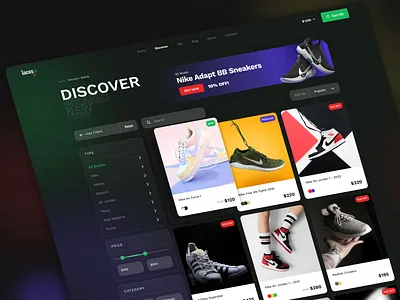 Laces - Sneakers E-commerce adidas air jordan brand design ecommerce fashion nike shoes shop shopping sneaker ui uiux ux web website