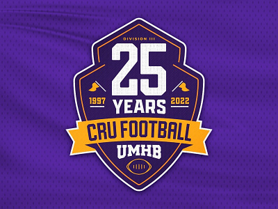 CRU Football Anniversary Patch Concept anniversary badge football illustration logo patch texas umhb