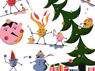 Holidays abstract adobe art christmas colors cute drawing dribbble dudes holidays illustration illustration art winter