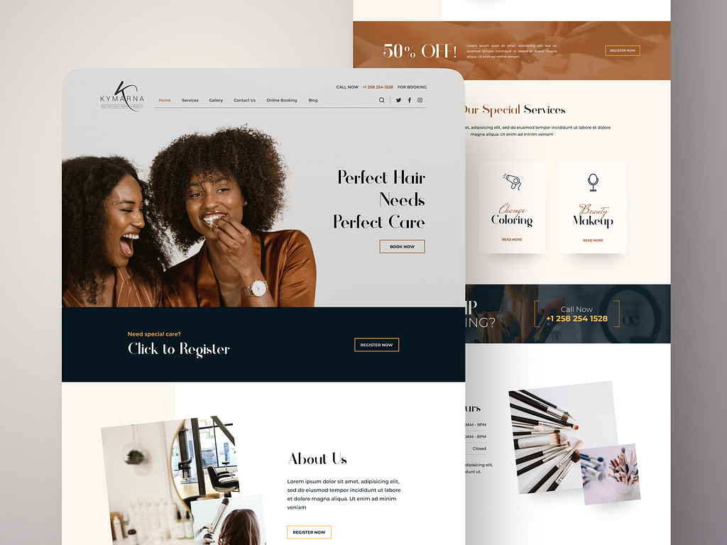 Beauty Salon Landing Page Design by Abdullah Al Bari on Dribbble