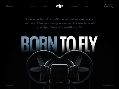 DJI Avata — Scroll Animation Concept 3d animation art direction design dji drone interaction design typogaphy ui ux