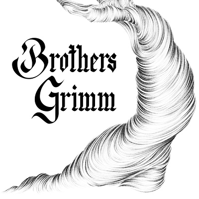 Brothers Grimm Series of Chapter Title Illustrations black and white book design brothers grimm fairytale illustration lettering typography