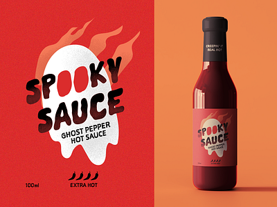 Spooky Sauce branding ghost halloween hot sauce illustration pepper spooky